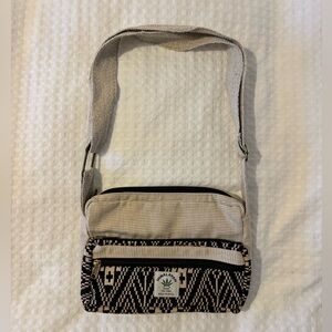 Beige and Black Patterned Shoulder Bag